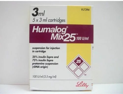 Humalog Mix 25 100IU Cartridges Eli Lilly