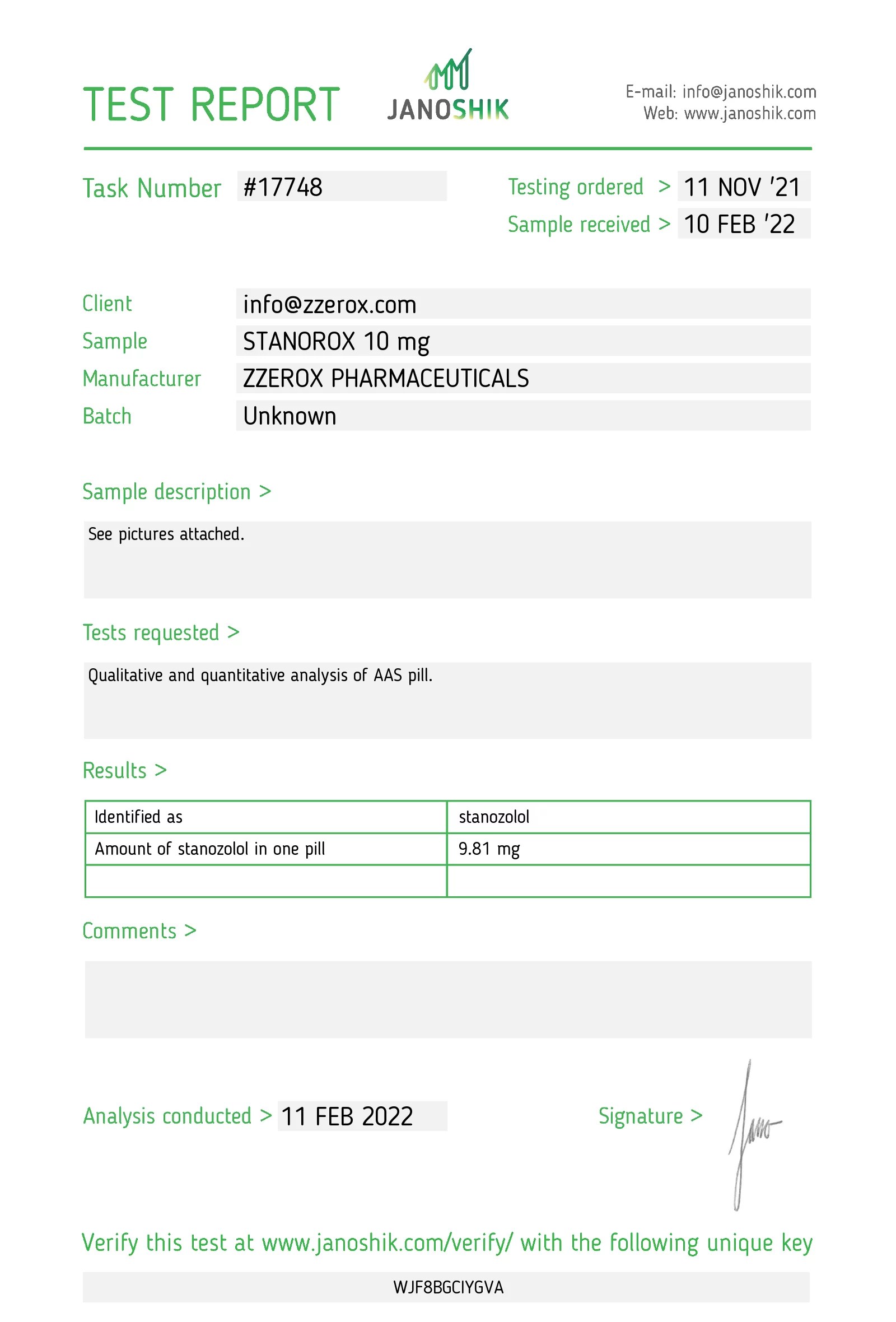 Stanorox Tabs Zerox Pharmaceuticals