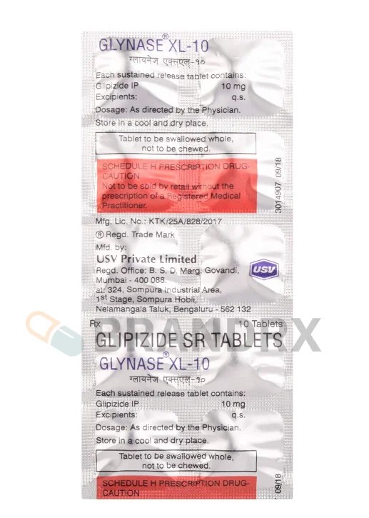 Glynase XL 10 mg USV Private Ltd.