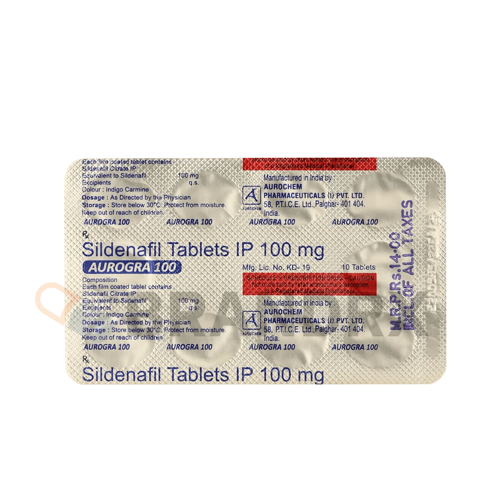Aurogra 100 mg Aurochem Pharmaceuticals