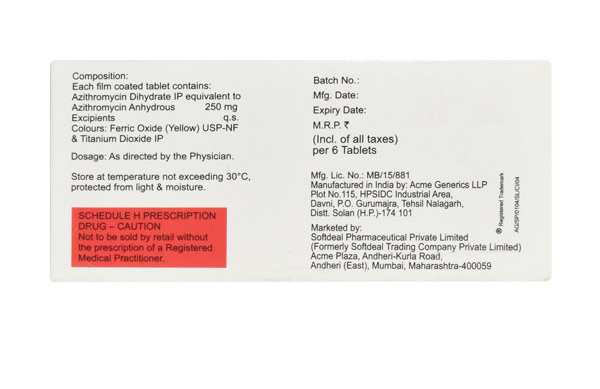 Azax 250 mg Ranbaxy