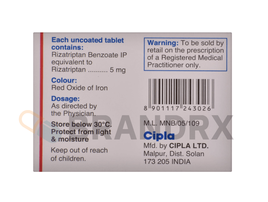 Rizact 5 mg Cipla