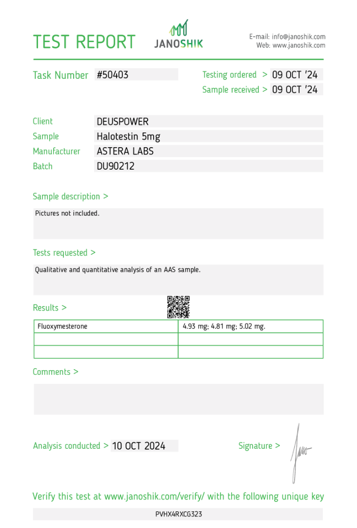 FLUOXYMESTERONE (HALOTESTIN) ORAL STEROID IN TABLETS Astera Labs
