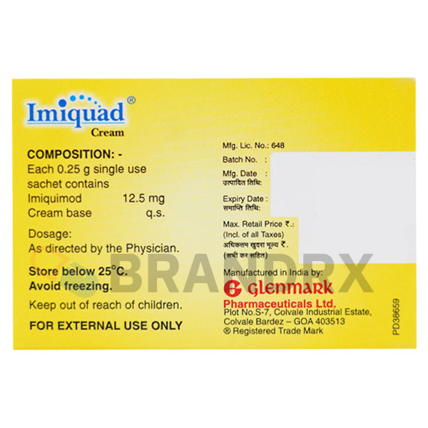 Imiquad Cream 5% Glenmark Pharmaceuticals Ltd.