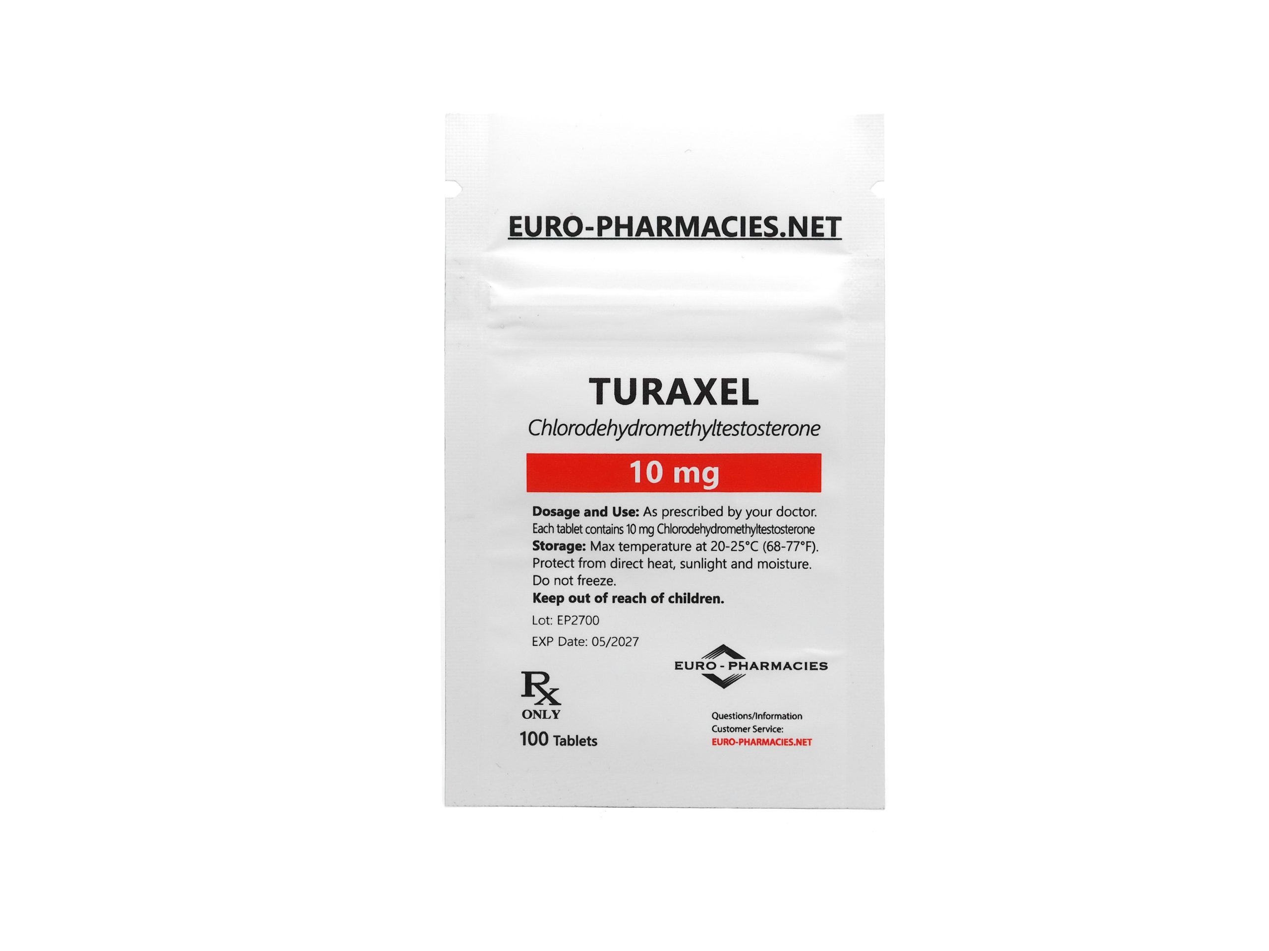 Turaxel 10 (Turanabol) – 10mg/tab – 100 tab/bag USA Pharmaceutical