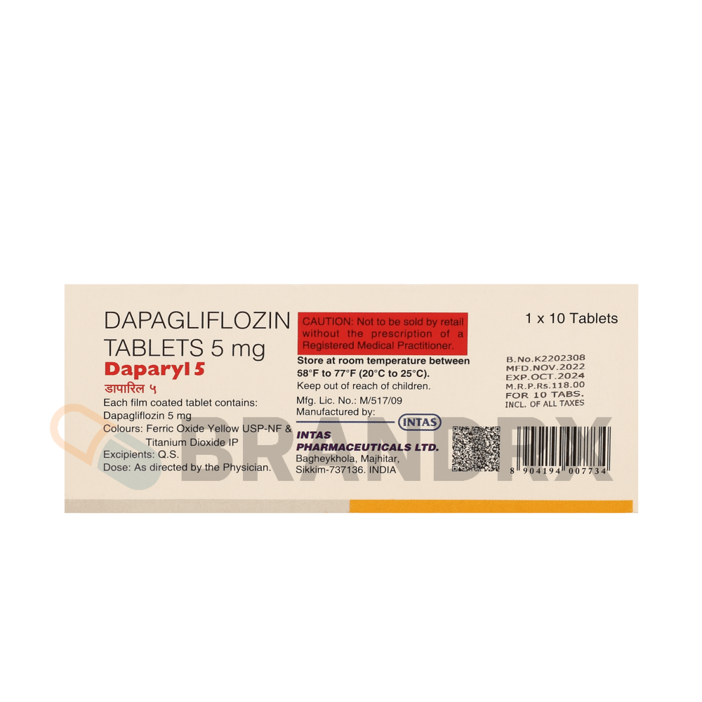 Daparyl 5 mg Intas Pharmaceuticals