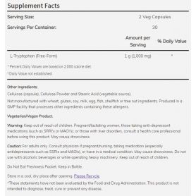 NOW Foods – L-Tryptophan 500 mg Veg 60 tabs Now foods