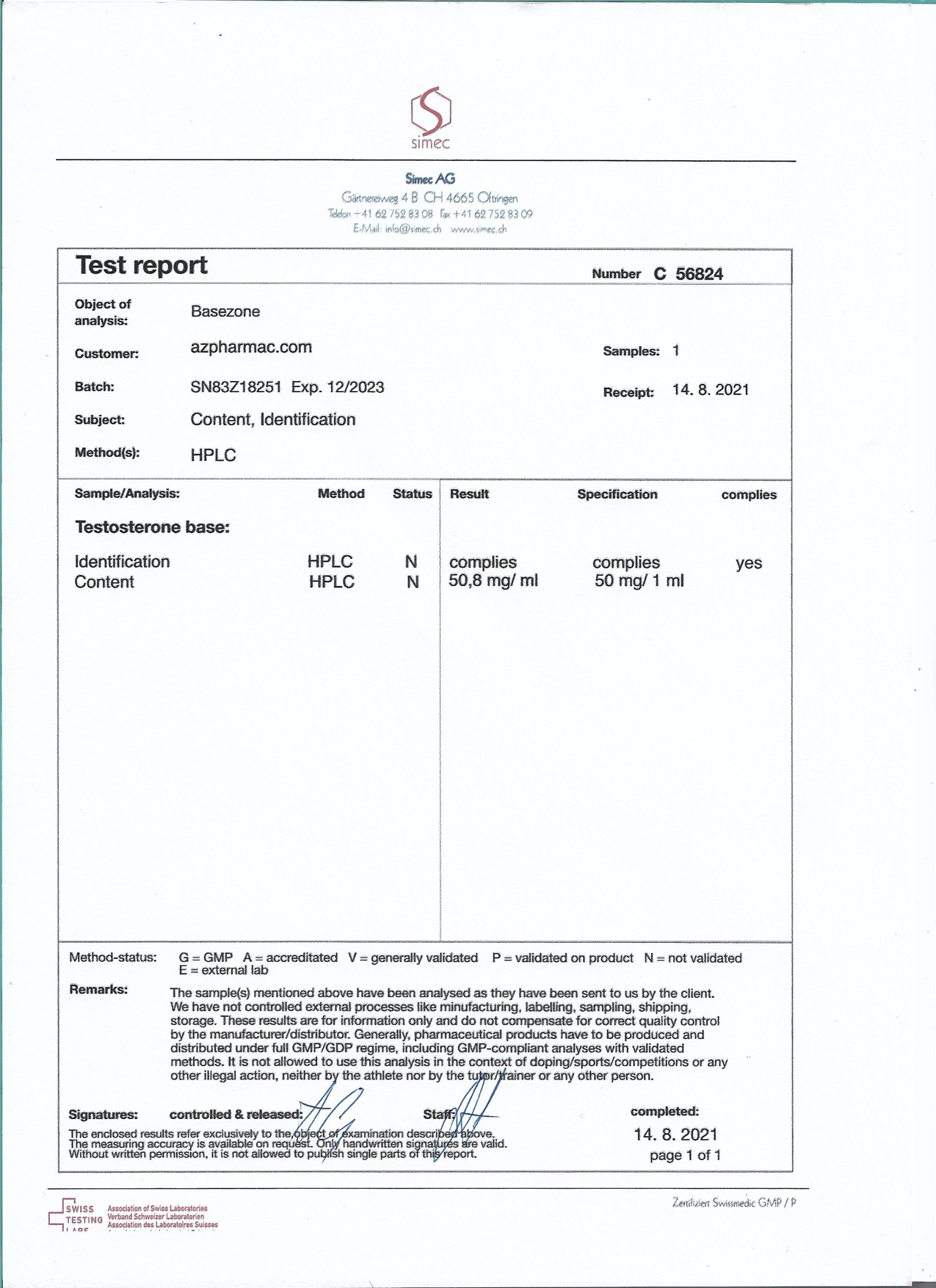 Basezone Testosterone AlphaZone Pharmaceuticals