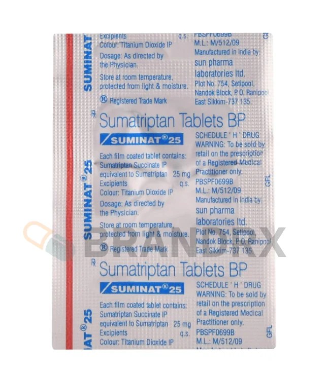 Suminat 25 mg Sun Pharmaceuticals Industries