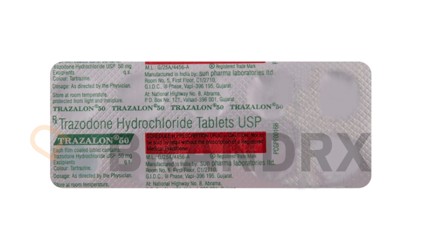 Trazalon 50 mg Sun Pharmaceuticals Industries