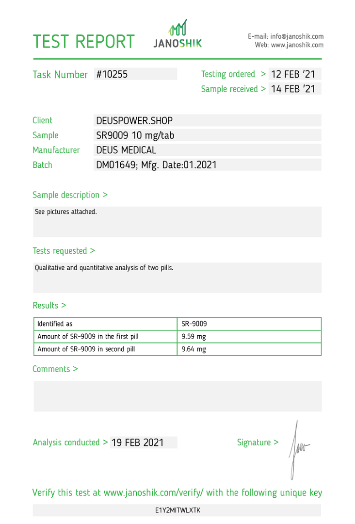 STENABOLIC (SR9009) SARM IN TABLETS Deus Medical