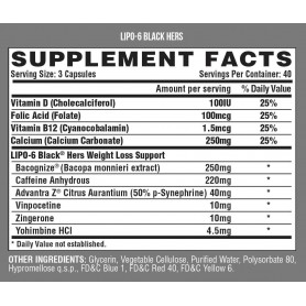 Nutrex – Lipo 6 Black Hers 120 caps Nutrex